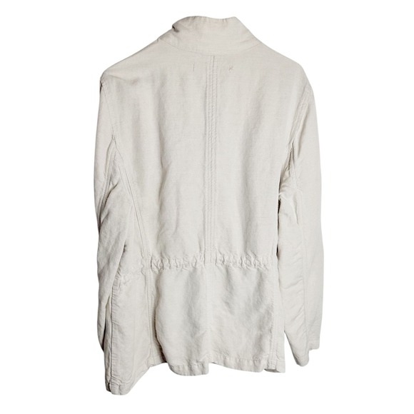 Max Jeans Linen Blend Utility Jacket Large - Picture 2 of 9